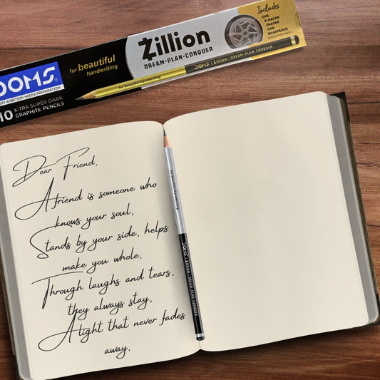 Customised Graphite Pencils (Zillion, Extra Super Dark) with name, 20 Pcs for Kids and Professionals for School and Office Use with Wheel Eraser and Sharpner