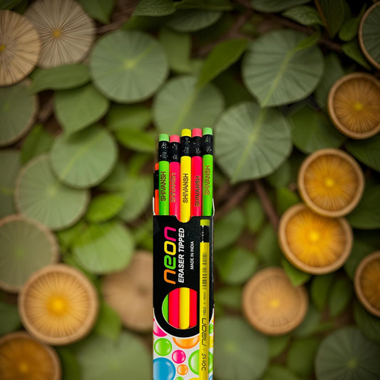 Eliza Creations Personalized Name Pencil Set, Multicolor Round,Neon Pencil