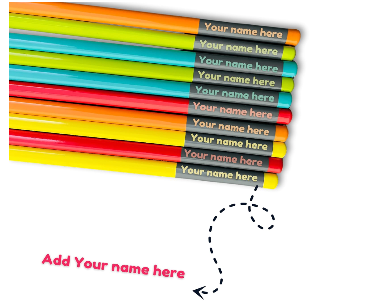 Personalized Name Pencils – Set of 10 | Premium graphite pencils with smooth writing with Free Eraser & Sharpener, Custom Name Engraved HB Pencils for School, Writing, Birthday Gifts & Return Gifts