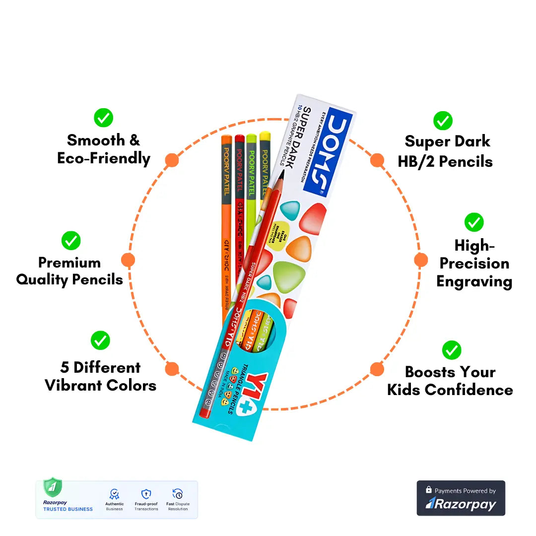 Eliza Creations Personalized Name Engraved Pencils – Pack of 10